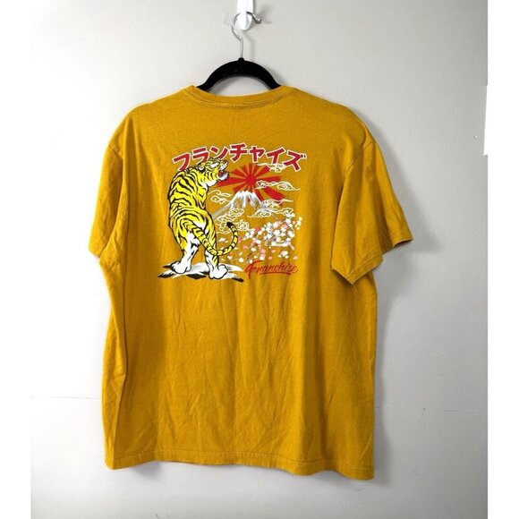 Year of the Tiger Golden Yellow L Tee Y2K Vibes Cherry Blossom Chinese Graphic - Picture 3 of 7